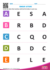 Letters that look similar uppercase a to e